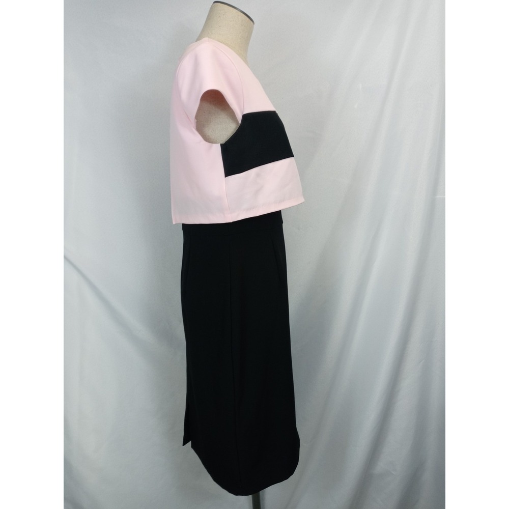 Tiana B Dress Womens Size 6 Sheath Pink Black Colorblock Career Work Cocktail - Picture 4 of 9
